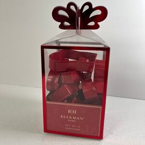 Beekman Home Set of 12 Red Stainless Steel‎ Cookie Cutters Christmas Shapes